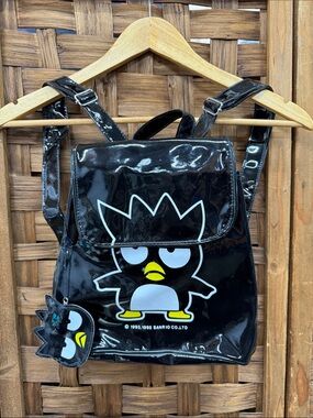 Sanrio Black Badtz-Maru Patent-Style Mini Backpack with Charm